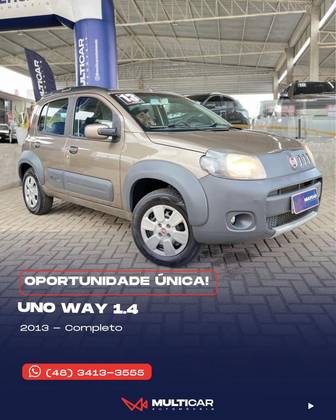 FIAT UNO 1.4 EVO WAY 8V FLEX 4P MANUAL FIAT UNO 1.4 EVO WAY 8V FLEX 4P MANUAL